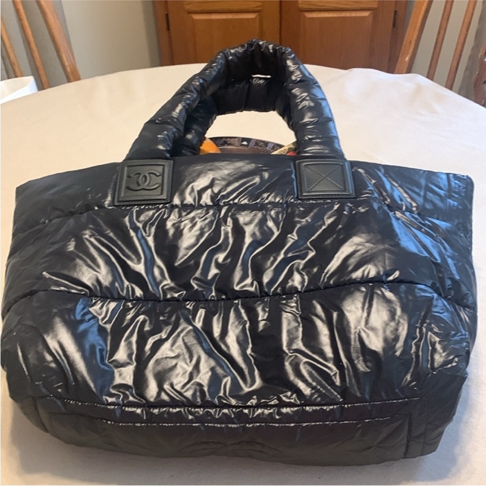 Auth CHANEL Coco Cocoon Nylon Puffer Bag *Reversible*